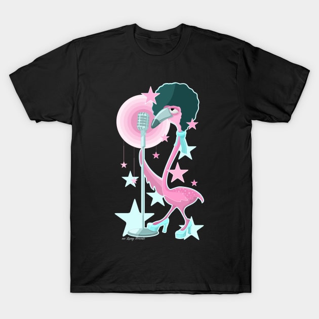 mrs.Fannie flamingo pop star / blue edition T-Shirt by mr.Lenny Loves ...